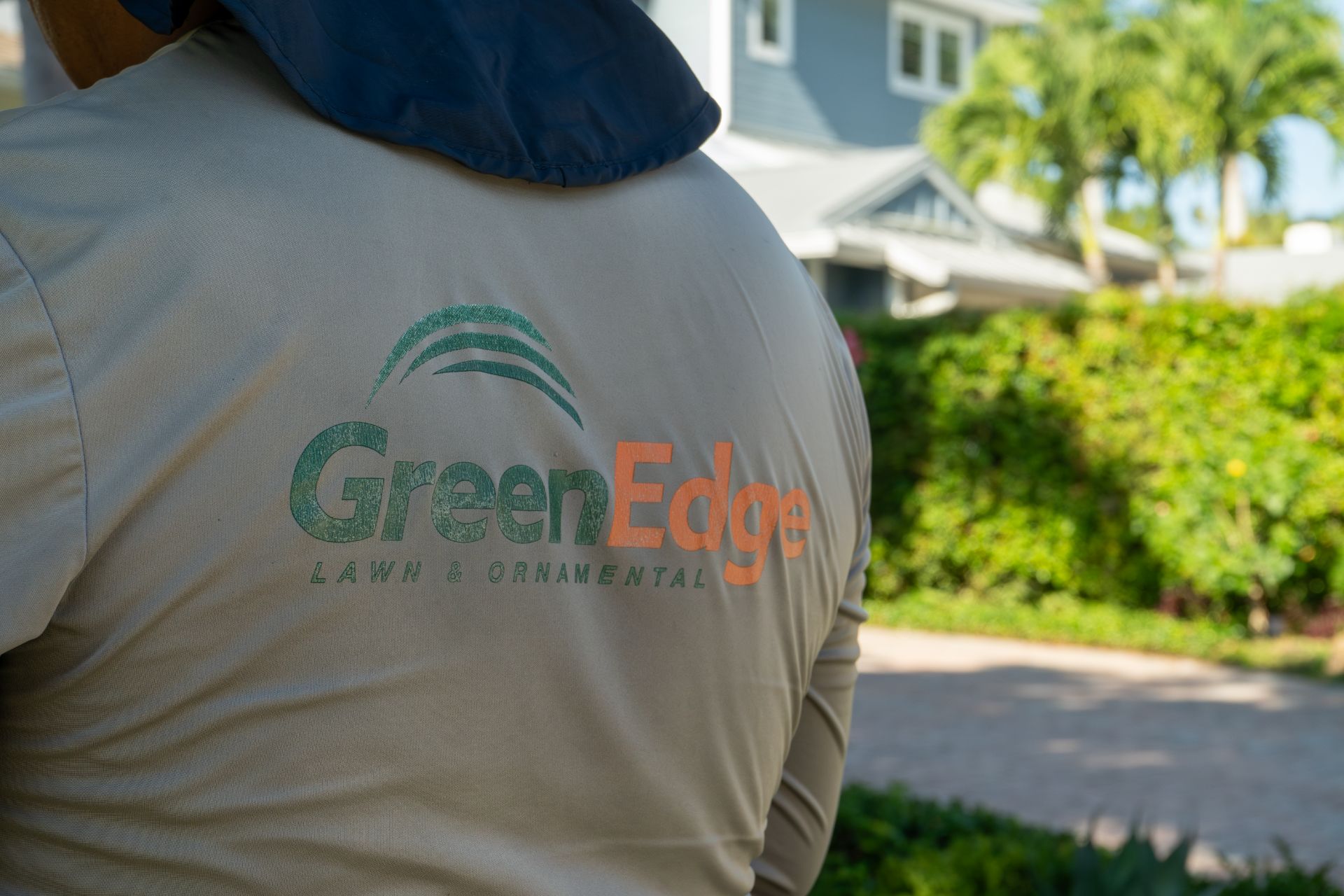 A GreenEdge staff member proudly donning the GreenEdge uniform in Sarasota. Our uniform represents professionalism, expertise, and dedication to providing exceptional landscaping services. Trust GreenEdge for a team that takes pride in their appearance and delivers quality results for your outdoor spaces.
